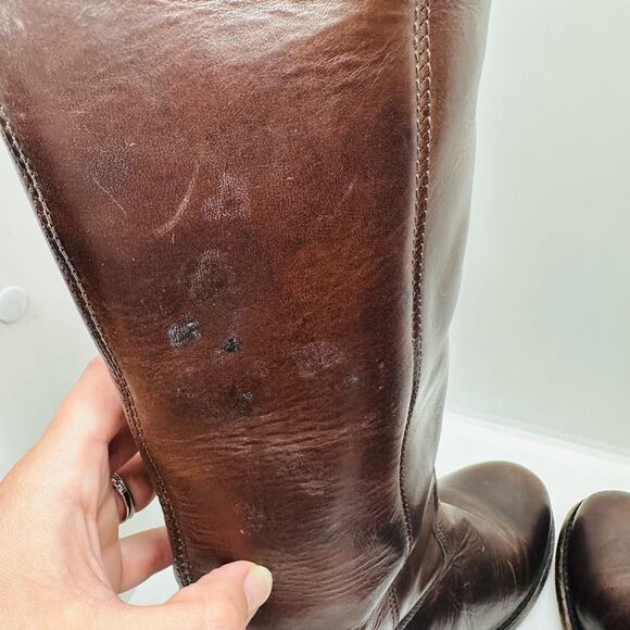 Vintage Frye Melissa Button Cognac Tall Riding Boots size 7 - Picture 8 of 11